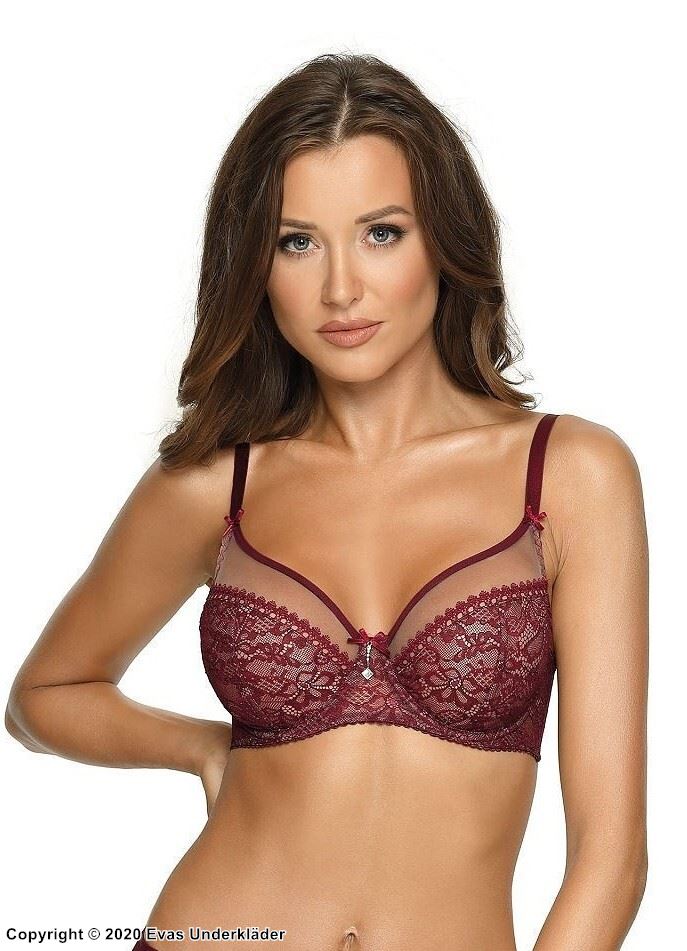 Exclusive Bra Sheer Inlays Floral Lace B To L Cup